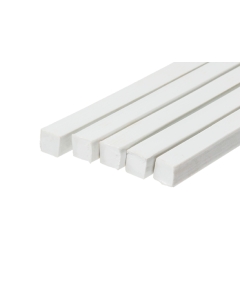ABS Square Rod 8.0mm x 8.0mm x 500mm White (Qty 5)