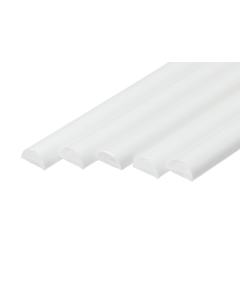 ABS Half Round Rod 10.0mm x 500mm White (Qty 5)