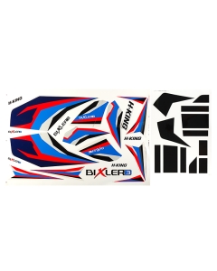 H-King Bixler 3 Glider 1550mm - Replacement Decal Set (Blue/Red)