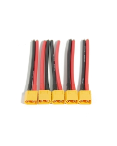 XT60 Male w/12AWG 100mm Silicone Wire (5pcs)