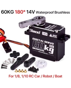 9iMOD BLS-HV60KG-180 HV (10~15V) Waterproof 180° MG Metal-Cased Digital Brushless Car/Truck/Robotic Servo 60kg/0.11sec/83g 