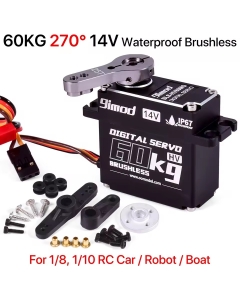 9iMOD BLS-HV60KG-270 HV (10~15V) Waterproof 270° MG Metal-Cased Digital Brushless Car/Truck/Robotic Servo 60kg/0.11sec/83g