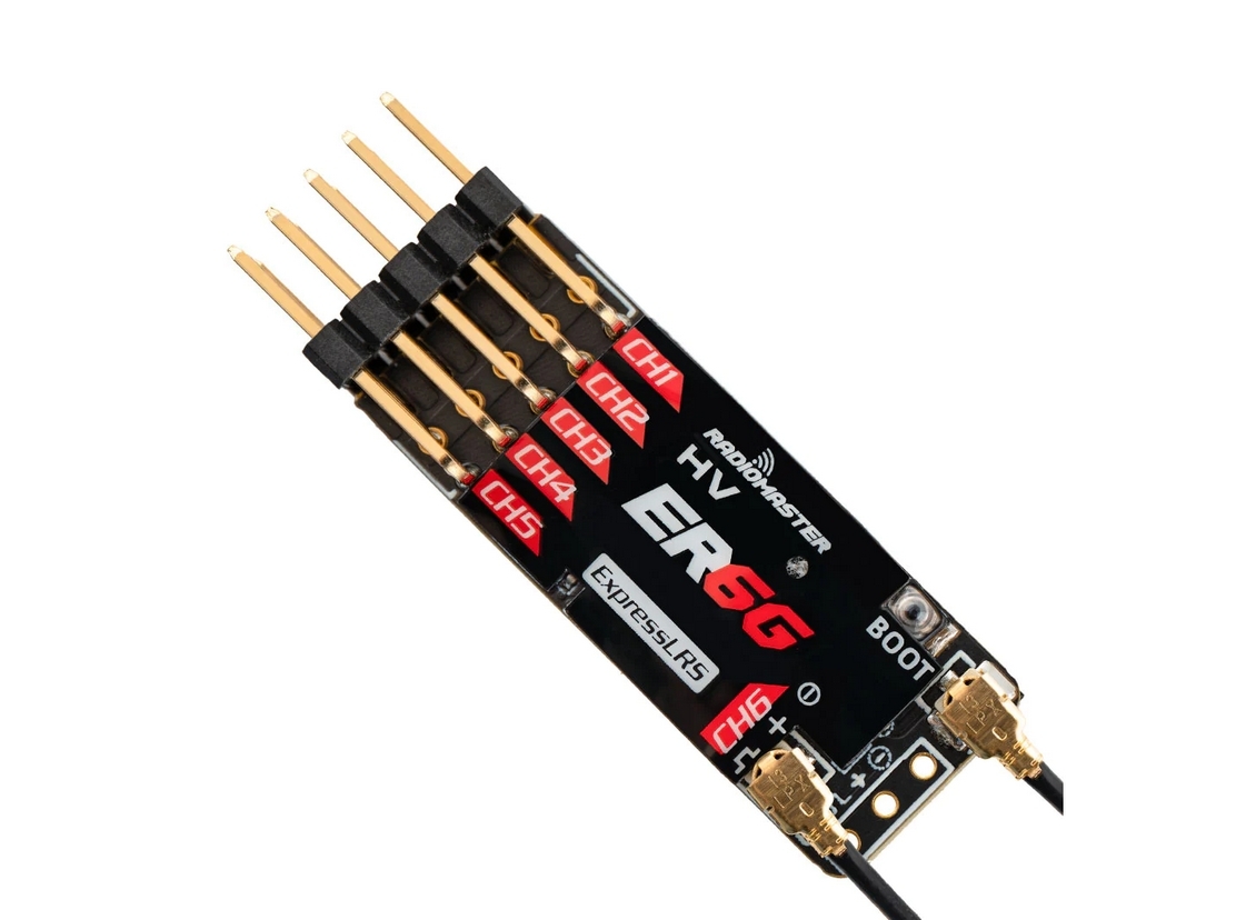 RADIOMASTER ER6G LBT 2.4GHz 6ch ELRS PWM Receiver w/Dual Antenna