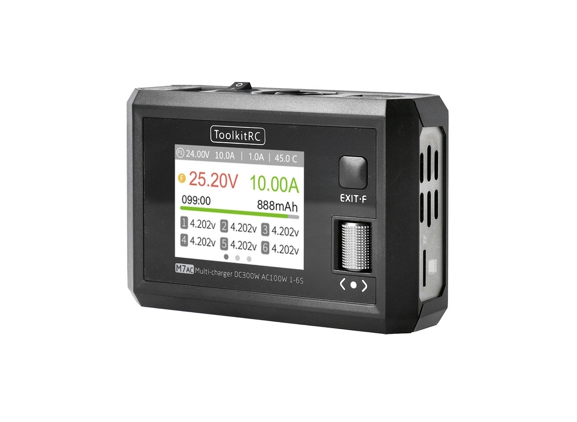 ToolkitRC M7AC (EU Plug) 1~6S 15A 300W AC/DC Multifunction Balance Charger/Discharger