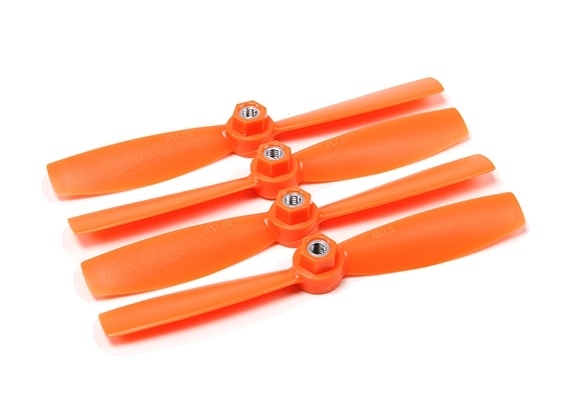 Diatone Self Tightening Polycarbonate Bull Nose Propellers 5045 (CW/CCW) (Orange) (2 Pairs)