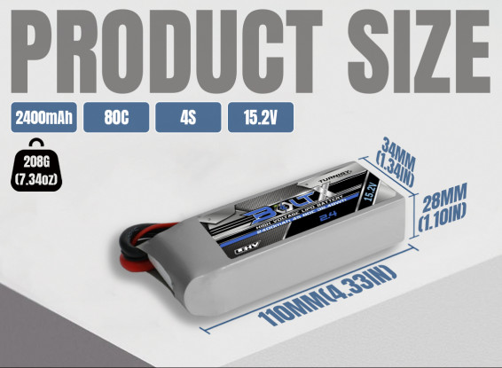 Turnigy BoltX 2400mAh 4S 15.2V LiHV 80C w/ XT60